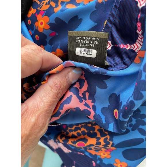 Fei by Anthropologie Womens African Tribal Top Flutter Sleeve Size S Blue - Picture 6 of 7